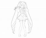 Miku Hatsune Coloring Pages Singing Project Printable Comments Library Clipart Line sketch template