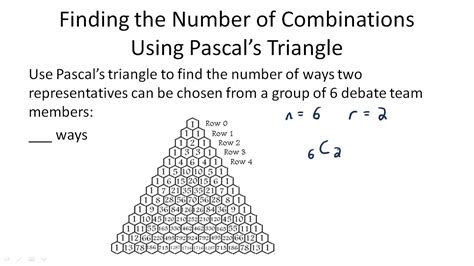 finding  number  combinations  pascals triangle youtube