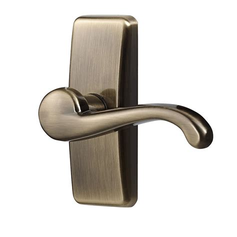 ideal security antique brass storm door lever handle set  home