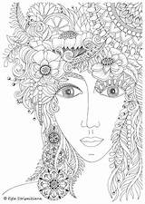 Coloring Pages Adults Woman Printable Women Doodle Book Color Life Face Drawings A3 Size Lt sketch template