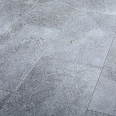 shaded slate grey matt stone effect porcelain floor tile pack   lmm wmm