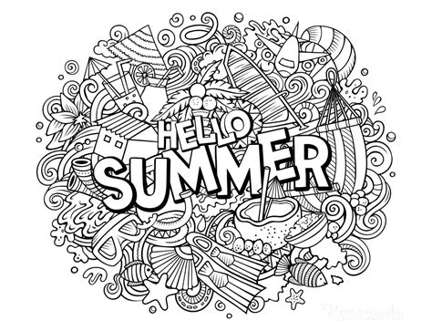 printable summer coloring pages  adults kids happier human