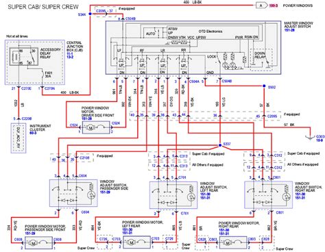 ford  supercab window switch wiring diagram