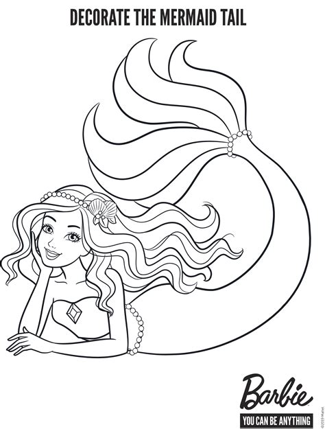 printable mermaid coloring pages  barbie aydenaxflores