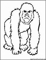 Coloring Pages Gorilla Animal Animals Zoo Clipart Printable African Templates Color Kids Ape Printables Clip Big Jungle Sheets Face Outline sketch template