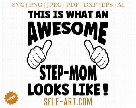 free awesome step mom svg free svg with seleart