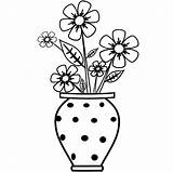 Vase Flower Drawing Flowers Outline Easy Pot Sketch Line Kids Drawings Step Coloring Marigold Clipart Mum Cartoon Draw Vases Pages sketch template