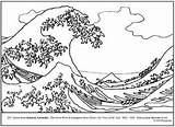 Coloring Wave Hokusai Great Lesson Tsunami Plan Teacherspayteachers Sketch Di Katsushika sketch template