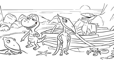 dinosaur friends coloring page kids coloring pbs kids  parents