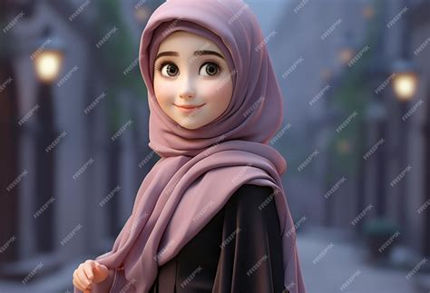 Premium Ai Image Super Cute Girl Wearing Hijab