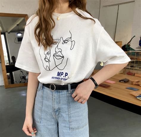 women  shirts cotton simple fashion cute character printed casual  shirt loose short