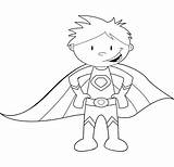 Superhero Coloring Pages Super Hero Kids Printable Color Heroes Template Clipart Colouring Outline Childrens Superheros Girl Cape Kid Sheets Activities sketch template