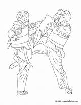 Taekwondo Karate Hellokids Combate Colorier Judo Kleurplaten sketch template