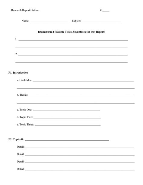page  research report outline   lesson printables ethan