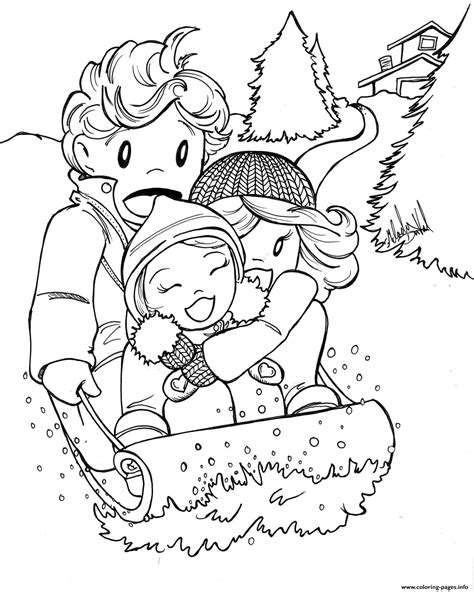 winter fun kidsed coloring page printable