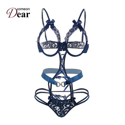 buy comeondear open bust exotic teddy blue plus size