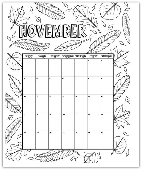 printable calendars coloring pages harmonyecdennis