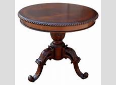 Traditional Ornate Mahogany Round Accent End Table