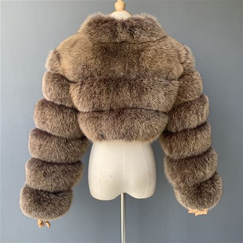custom color and size genuine fox fur jackets sex women