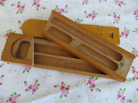 shortbread ginger vintage wooden pencil case