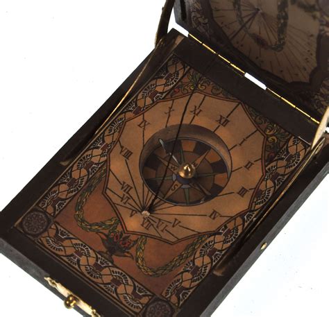 pocket sundial compass antique scientific instrument pink cat shop