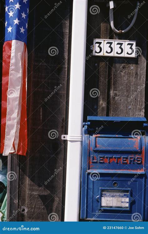 blue mailbox stock photo image  post american postal