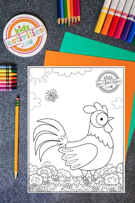 chicken  rooster coloring pages