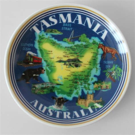 tasmania plate souvenir travel plates    lot  travel       travel