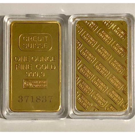 credit suisse  ounce  fine gold clad bullion bar