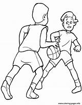 Basketball Playing Coloring Kids Clipart Pages Player Cartoon Drawings Printable Boys Players Color Cliparts Friends Clip Boy Print Sketch Kid sketch template