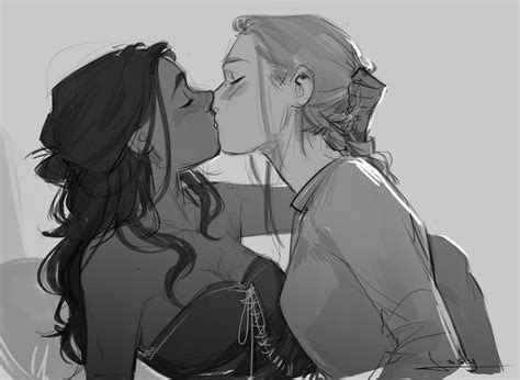 artstation characters lesly oh lesbian art cute lesbian couples