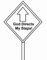God Coloring Road Signs Pages Directs Steps Sunday School Church Gods Lesson Collection House Comments sketch template