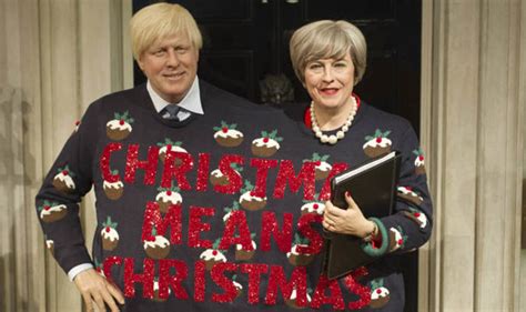 theresa  boris dressed  twin christmas jumper uk news expresscouk
