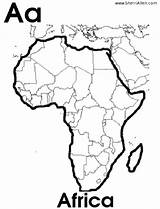 Africa Colouring Pages Map Schematic Coloring South sketch template
