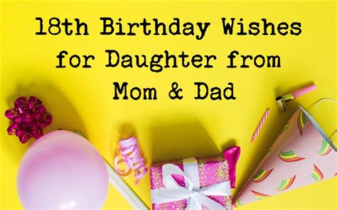 18th Birthday Wishes For Daughter From Mom And Dad Happy Birthday