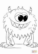 Coloring Monster Pages Cute Cartoon Printable Drawing Supercoloring sketch template