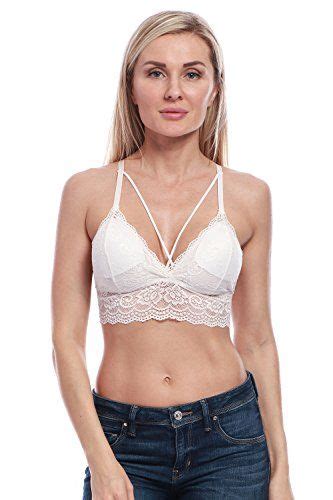 bellismira women s lace padded strappy floral longline triangle cup