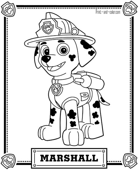 paw patrol coloring print outs coloring pages
