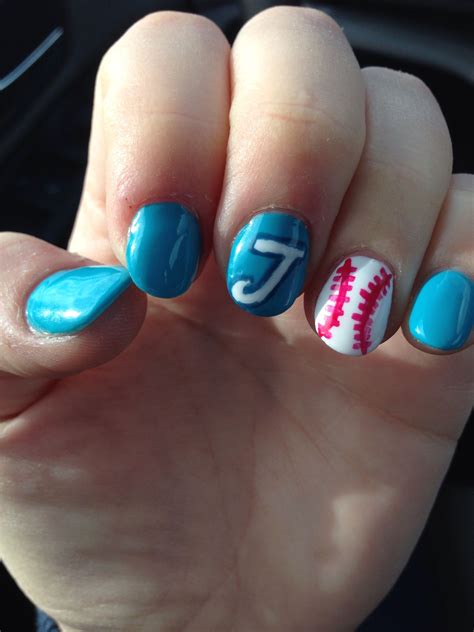 pin  kara fraley  baseball ideas nails baseball nails blue jays
