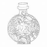 Johanna Basford Colorear Urano Erwachsene Botellas Designweek Jungla Malbuch Inky Expedition Sketchite Navidad Ausmalen Fasching sketch template