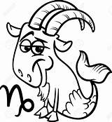 Capricorn Coloring Zodiac Goat Sea Sign Astrology Illustration Horoscope Cartoon Illustrations Clipart Designlooter Stock Drawings 1189 1300px sketch template