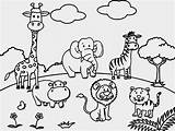 Zoo Coloring Pages Printable Kids Animal Print Cute sketch template