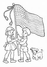 Kids Patriots Flag Patriot Colorir Ausmalbilder Bestcoloringpagesforkids Holding Tulamama Hoisting sketch template