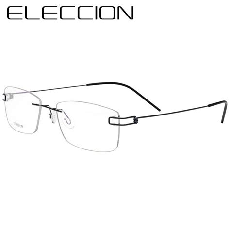 Eleccion Ultralight Titanium Rim Rimless Glasses Men Optical Frames