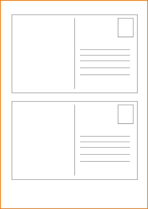 blank postcard template  ideas fascinating printable intended