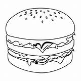 Coloring Pages Hamburger Hamburgers Food Mac Big Choose Board Different sketch template