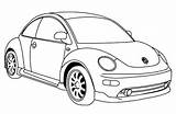 Coloring Beetle Car Pages Vw Version Latest Color sketch template