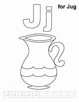 Jug Alphabet sketch template