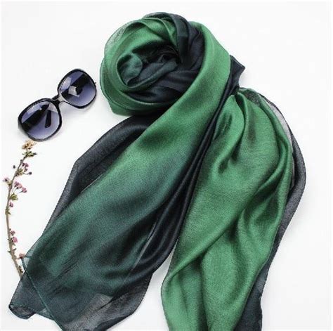 zijde blend sjaal lange dames sjaal groen bolcom