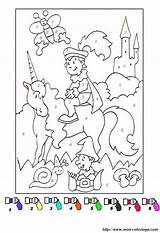 Magique Einhorn Licorne Cheval Chevalier Maternelle Magiques Zahlen Malen Prince Prinz Unicorno Matematica Numeri Colorat Distractiva Chevaliers Ausmalbild Principe Chiffre sketch template